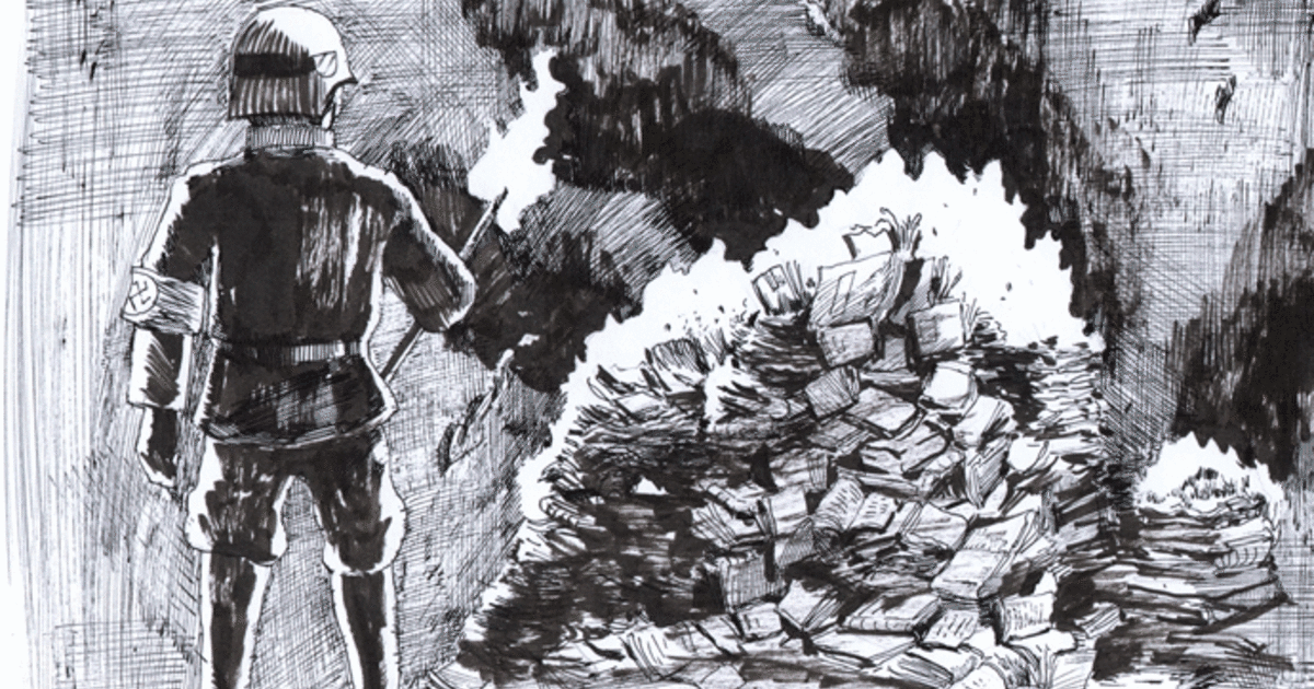 Burning books (gif) - HITRECORD Image